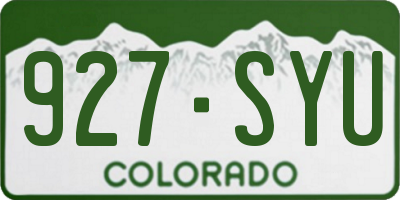 CO license plate 927SYU