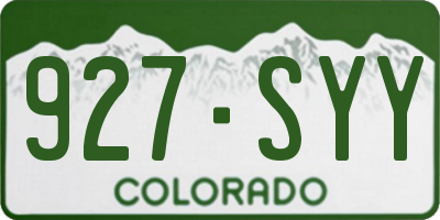 CO license plate 927SYY