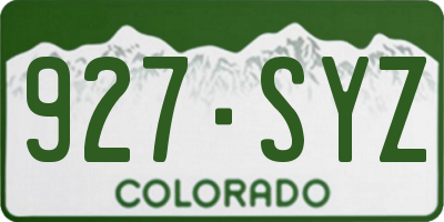 CO license plate 927SYZ
