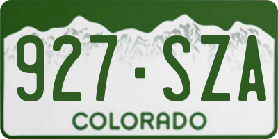 CO license plate 927SZA