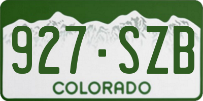 CO license plate 927SZB