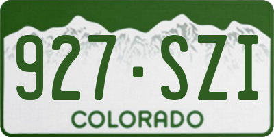 CO license plate 927SZI
