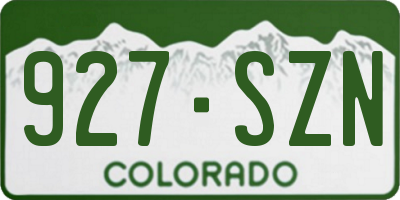 CO license plate 927SZN