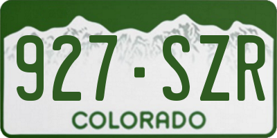 CO license plate 927SZR