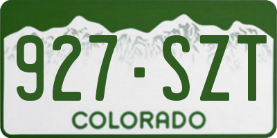CO license plate 927SZT