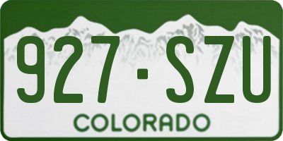 CO license plate 927SZU