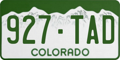 CO license plate 927TAD