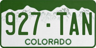 CO license plate 927TAN