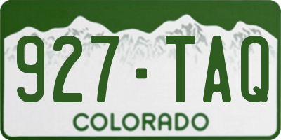 CO license plate 927TAQ