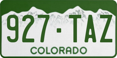 CO license plate 927TAZ