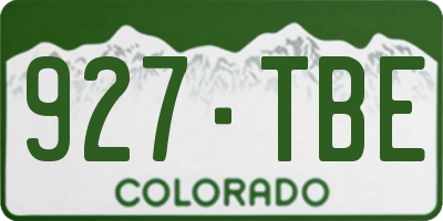 CO license plate 927TBE