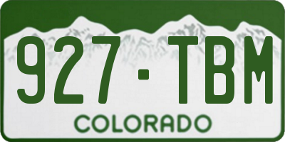 CO license plate 927TBM