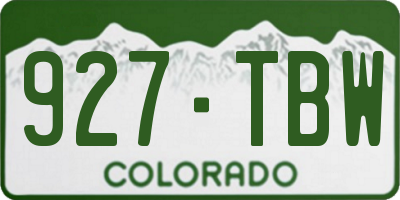 CO license plate 927TBW