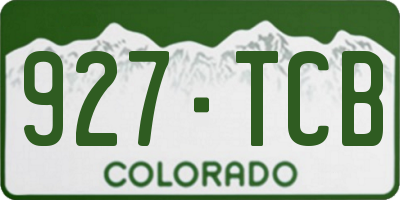 CO license plate 927TCB