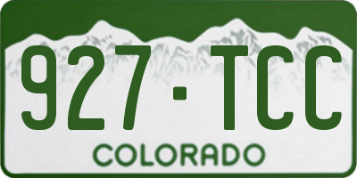 CO license plate 927TCC