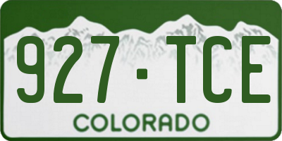 CO license plate 927TCE