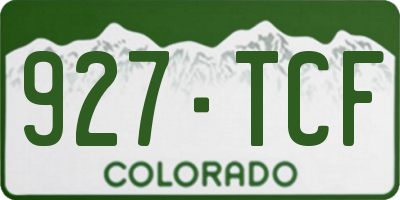 CO license plate 927TCF