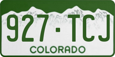 CO license plate 927TCJ