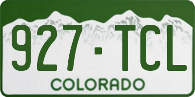 CO license plate 927TCL