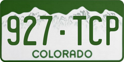 CO license plate 927TCP