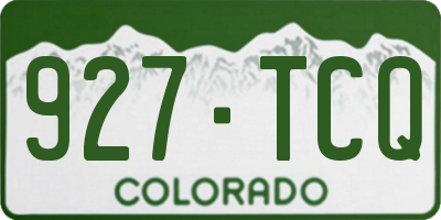 CO license plate 927TCQ