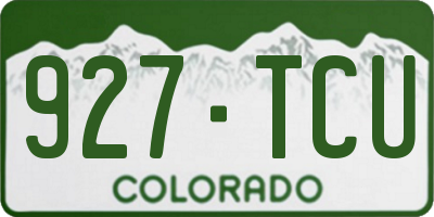 CO license plate 927TCU