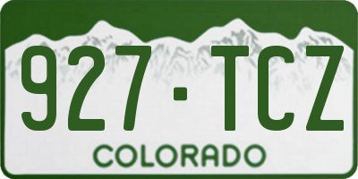 CO license plate 927TCZ