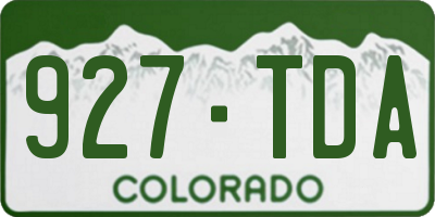 CO license plate 927TDA