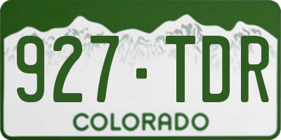 CO license plate 927TDR