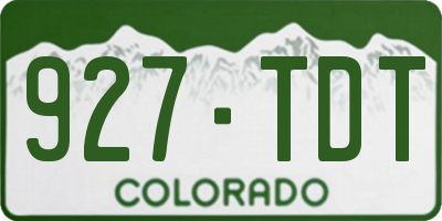 CO license plate 927TDT