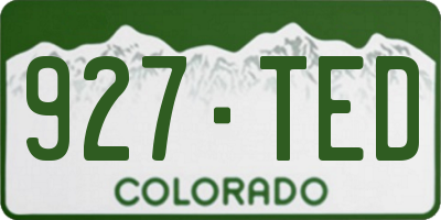CO license plate 927TED