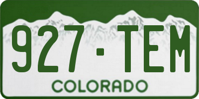 CO license plate 927TEM