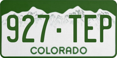 CO license plate 927TEP