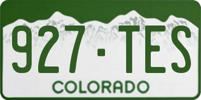 CO license plate 927TES