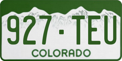 CO license plate 927TEU