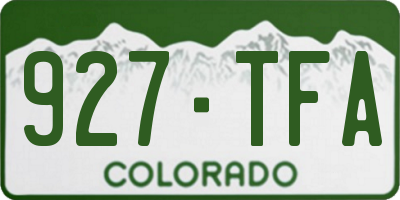 CO license plate 927TFA