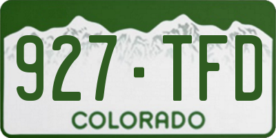 CO license plate 927TFD