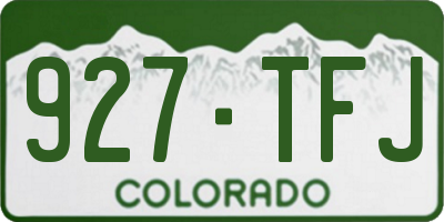 CO license plate 927TFJ