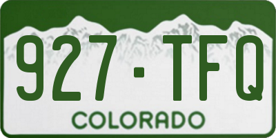 CO license plate 927TFQ