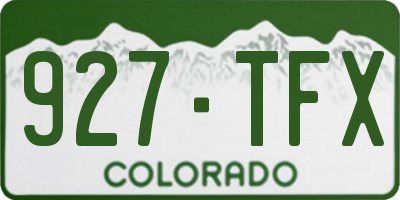 CO license plate 927TFX