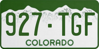 CO license plate 927TGF