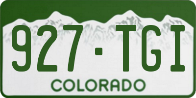 CO license plate 927TGI