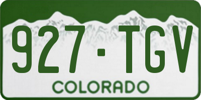 CO license plate 927TGV