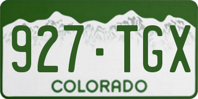 CO license plate 927TGX