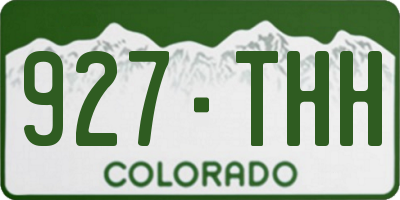 CO license plate 927THH