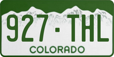 CO license plate 927THL