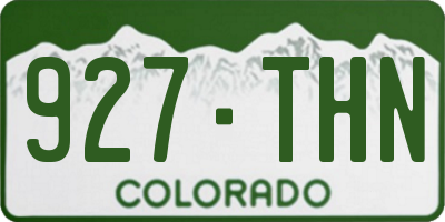 CO license plate 927THN