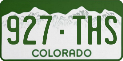 CO license plate 927THS