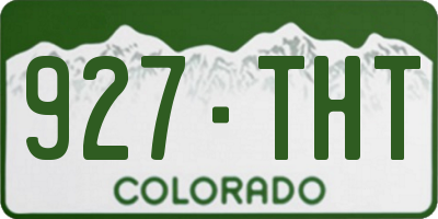 CO license plate 927THT