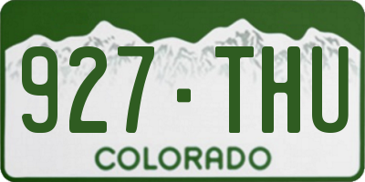 CO license plate 927THU